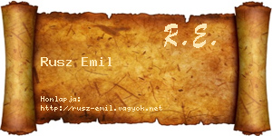 Rusz Emil névjegykártya