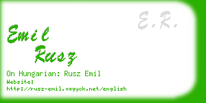 emil rusz business card